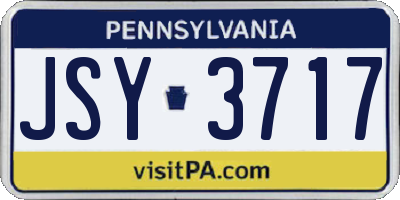 PA license plate JSY3717