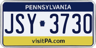 PA license plate JSY3730