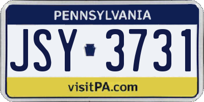 PA license plate JSY3731