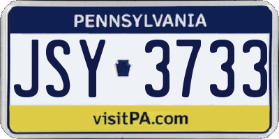 PA license plate JSY3733