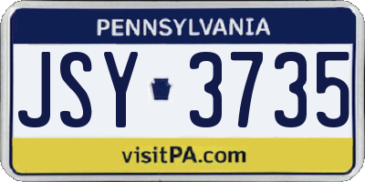 PA license plate JSY3735