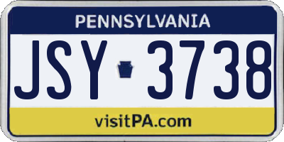 PA license plate JSY3738