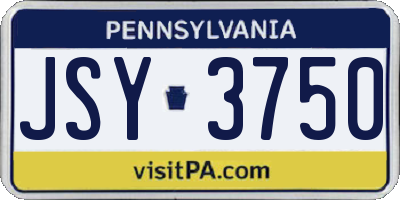 PA license plate JSY3750