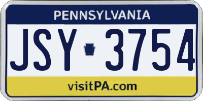 PA license plate JSY3754