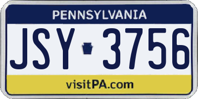 PA license plate JSY3756