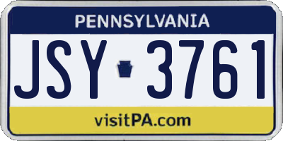 PA license plate JSY3761