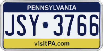 PA license plate JSY3766