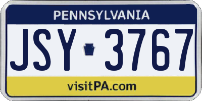 PA license plate JSY3767