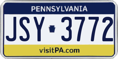PA license plate JSY3772