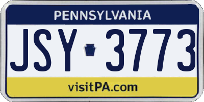 PA license plate JSY3773