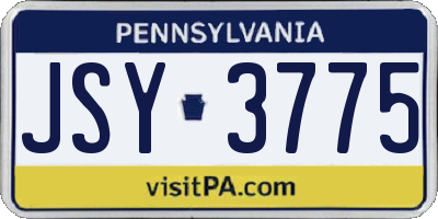 PA license plate JSY3775