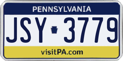 PA license plate JSY3779