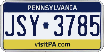 PA license plate JSY3785