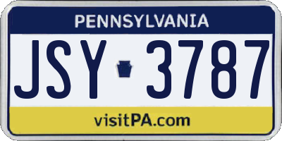 PA license plate JSY3787