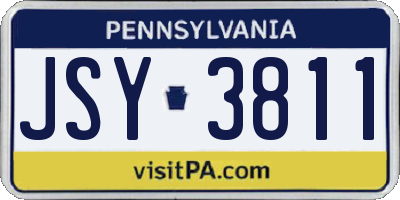 PA license plate JSY3811