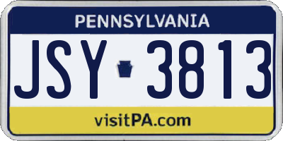 PA license plate JSY3813