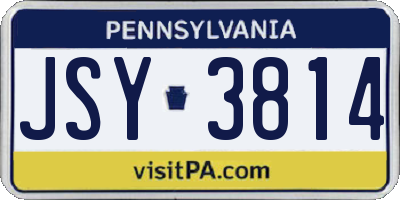 PA license plate JSY3814