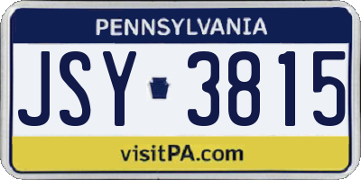 PA license plate JSY3815