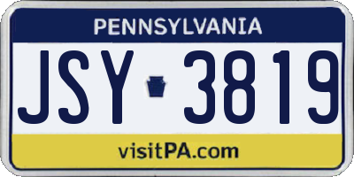 PA license plate JSY3819