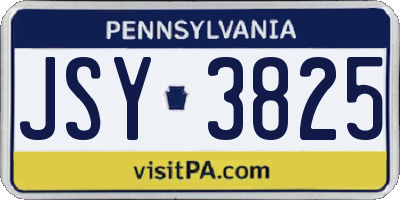 PA license plate JSY3825