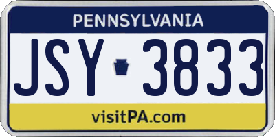 PA license plate JSY3833