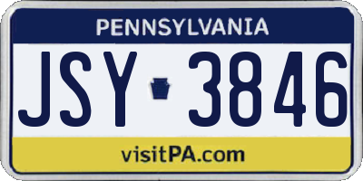 PA license plate JSY3846