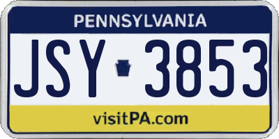 PA license plate JSY3853
