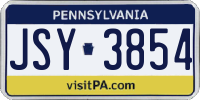 PA license plate JSY3854