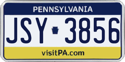 PA license plate JSY3856