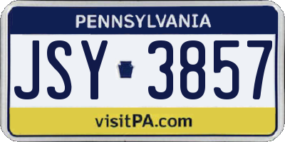 PA license plate JSY3857
