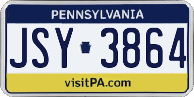PA license plate JSY3864