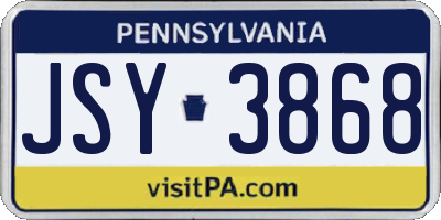 PA license plate JSY3868