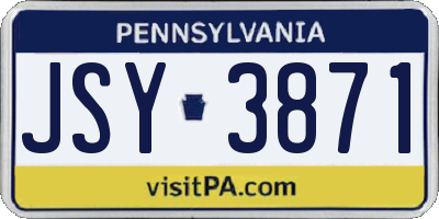 PA license plate JSY3871