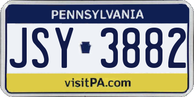 PA license plate JSY3882
