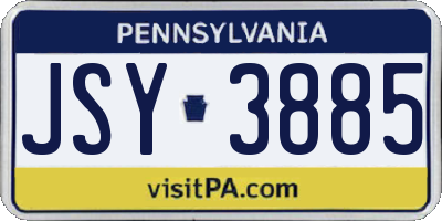 PA license plate JSY3885