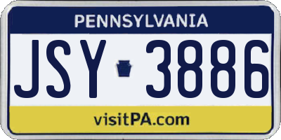 PA license plate JSY3886