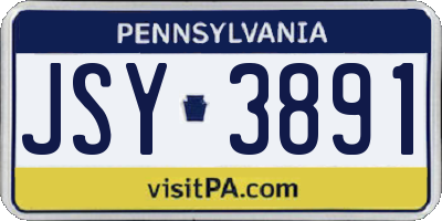 PA license plate JSY3891
