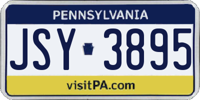 PA license plate JSY3895
