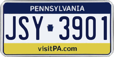 PA license plate JSY3901