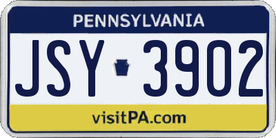 PA license plate JSY3902
