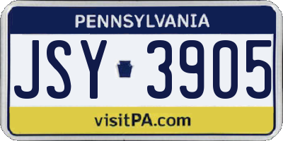 PA license plate JSY3905