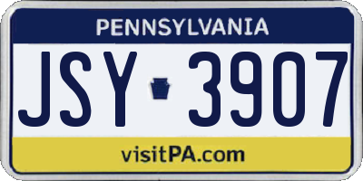 PA license plate JSY3907