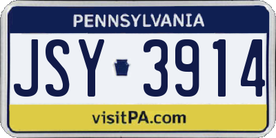PA license plate JSY3914