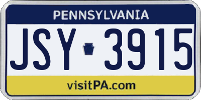 PA license plate JSY3915