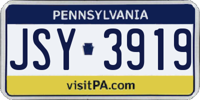 PA license plate JSY3919