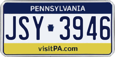 PA license plate JSY3946
