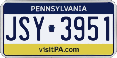 PA license plate JSY3951