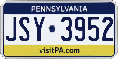 PA license plate JSY3952
