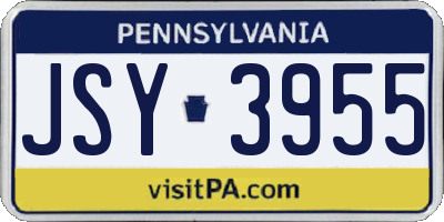 PA license plate JSY3955