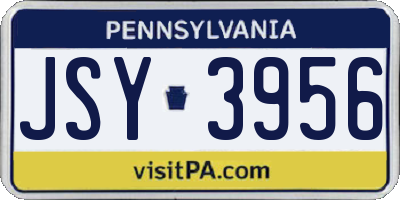 PA license plate JSY3956